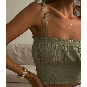 Danielle Bernstein - Women's Smocked Cropped Tank Top XS